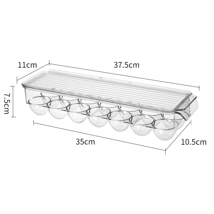 Kitchen Refrigerator Storage Box Compartment with Lid Egg Storage Box — 14 Grid