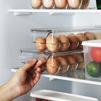 Kitchen Refrigerator Storage Box Compartment with Lid Egg Storage Box — view 7
