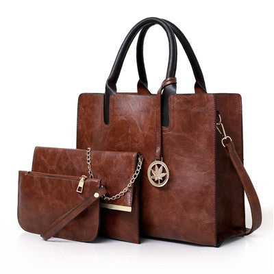 3 in 1 Leather Women Large Tote Bags Shoulder Bag Messenger Bag Purse — view 15