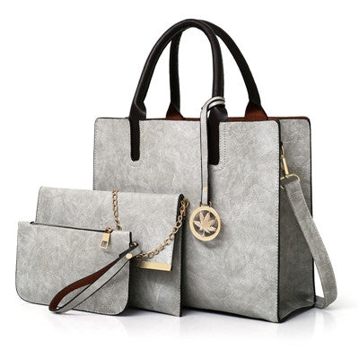 3 in 1 Leather Women Large Tote Bags Shoulder Bag Messenger Bag Purse — view 16