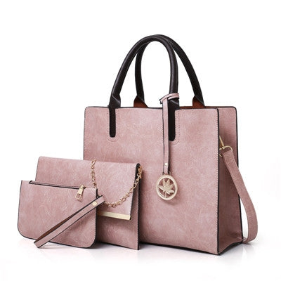 3 in 1 Leather Women Large Tote Bags Shoulder Bag Messenger Bag Purse — view 17