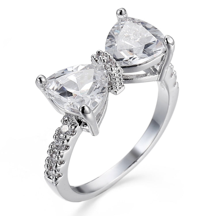 Female Fashion Lovely Bowknot Design Zircon Ring