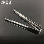 Stainless Steel Light Body Small Sugar Clip Cube Sugar Clip Thickened Ice Clip, Specification:9 Inches Black Handle