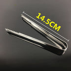 Stainless Steel Light Body Small Sugar Clip Cube Sugar Clip Thickened Ice Clip, Specification:9 Inches Black Handle — Stainless Steel 5 Inches
