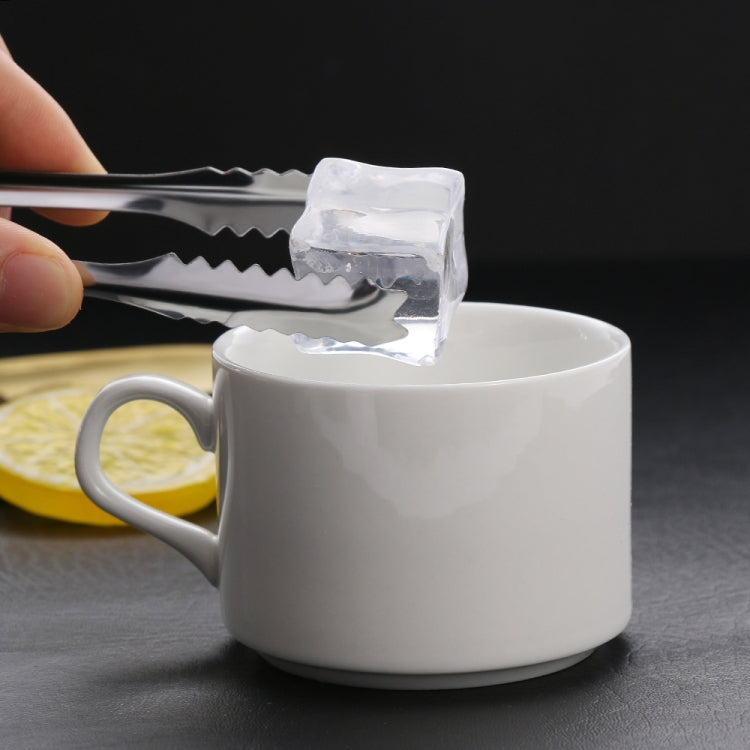 Stainless Steel Light Body Small Sugar Clip Cube Sugar Clip Thickened Ice Clip, Specification:9 Inches Black Handle — 6 Inches Black Handle