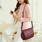 Summer Leather Luxury Handbags Female Shoulder Messenger Bag — Black