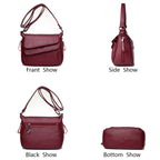Summer Leather Luxury Handbags Female Shoulder Messenger Bag — Blue