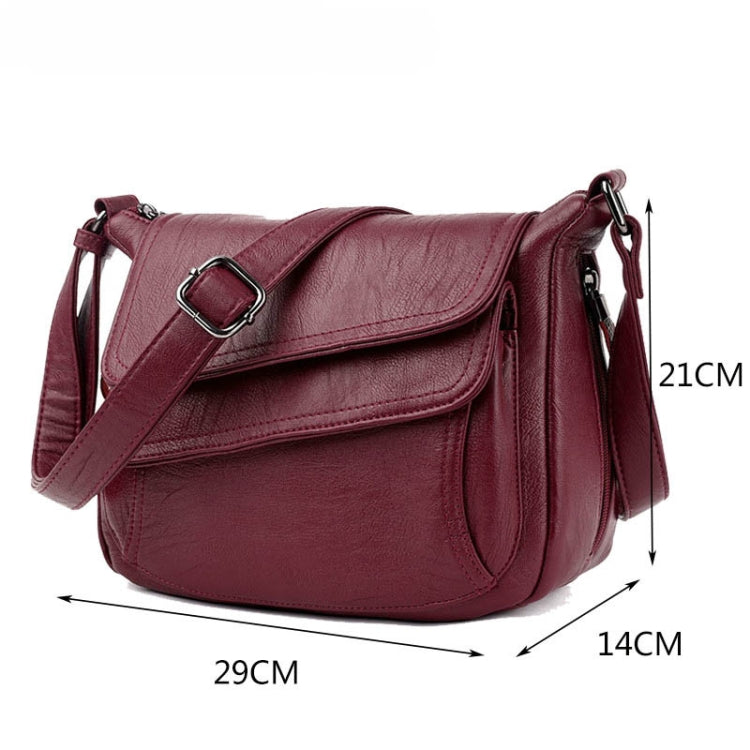 Summer Leather Luxury Handbags Female Shoulder Messenger Bag — Red