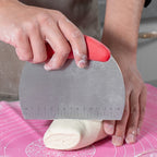 Stainless Steel Noodle Cutter Rice Flour Scraper Dough Cutting Knife — Red