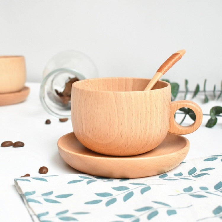 Beech Coffee Cup Wooden Water Cup Tea Cup with Handle — view 4