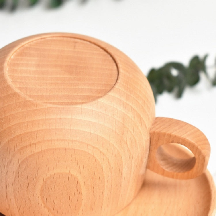 Beech Coffee Cup Wooden Water Cup Tea Cup with Handle — view 6