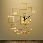 Wall Clocks Mirror 3D Stereo Acrylic Living Room Bedroom Decoration Wall Clock Fashion DIY Creative Wall Clock