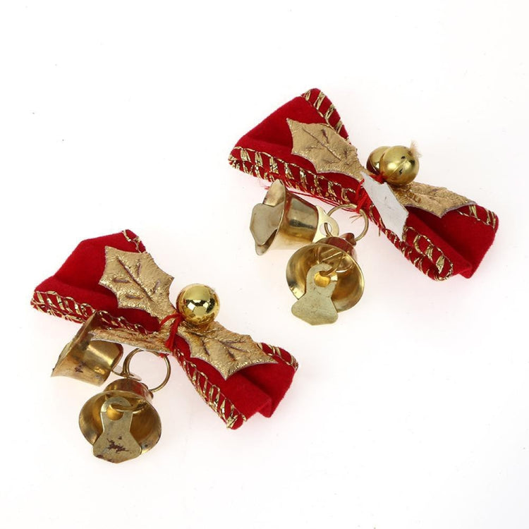 2 PCS Mini Cute Bow Christmas Tree Decoration Pendant — Flocking