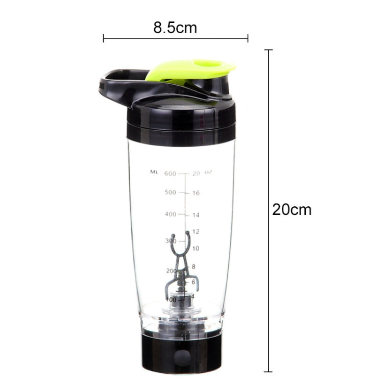 600ML Mixer Water Bottle Portable Electric Protein Automatic Creative Coffee Milk Cup — green
