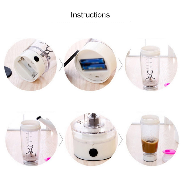 600ML Mixer Water Bottle Portable Electric Protein Automatic Creative Coffee Milk Cup — view 7