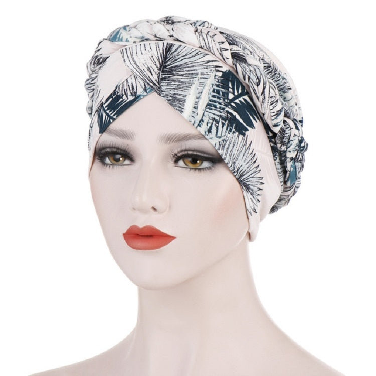 Women Printed Brushed Milk Silk Turban Hat Short Pullover Hat