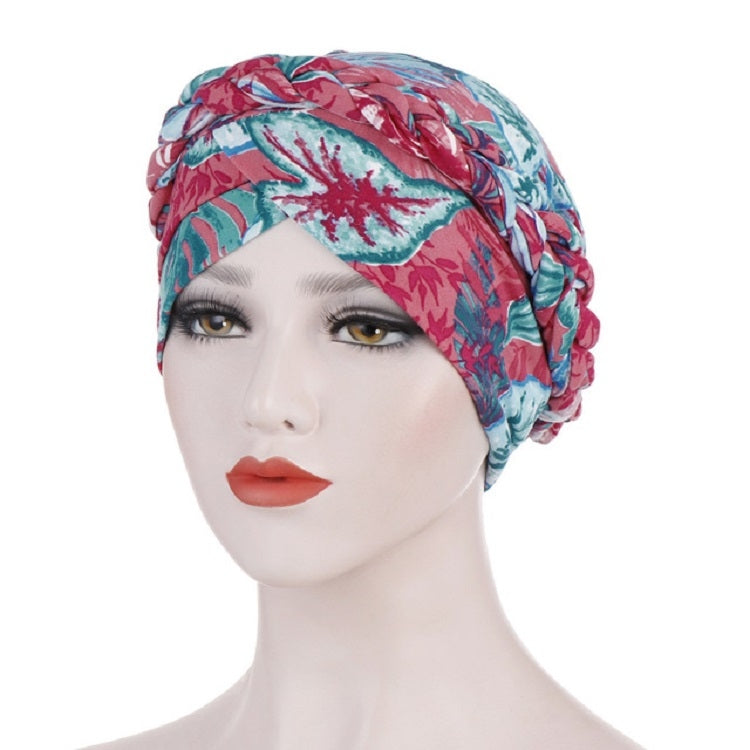 Women Printed Brushed Milk Silk Turban Hat Short Pullover Hat