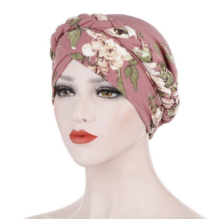 Women Printed Brushed Milk Silk Turban Hat Short Pullover Hat