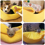 Creative Kennel Banana Shape Cat Litter Winter Warm Pet Nest — Yellow
