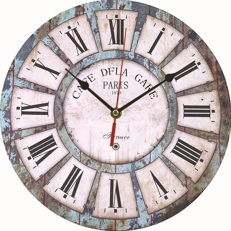 Vintage Wooden MDF Hanging Clock Mute Quartz Clock Living Room Wall Clock
