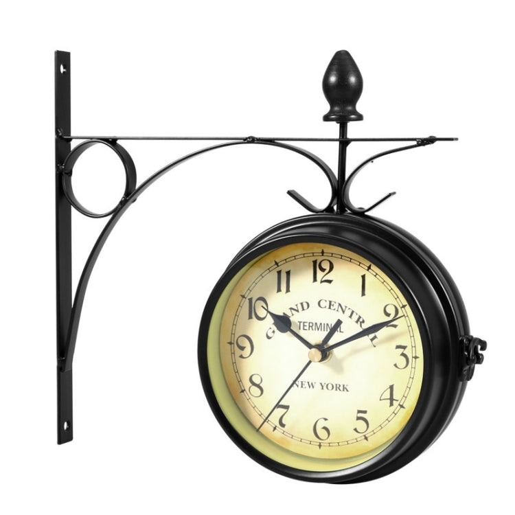 Wrought Iron Clock Vintage Decorative Double-sided Wall Clock