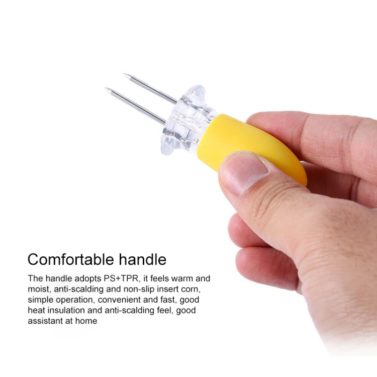 5 Pairs Outdoor BBQ Stainless Steel Corn Fork Fruit Fork Corn Device — Green
