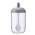Household Simple Kitchen Round Seasoning Jar with Spoon