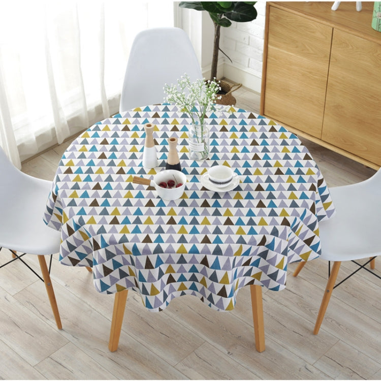 Polyester Cotton Round Tablecloth Dust-proof Cotton and Linen Printing Tablecloth