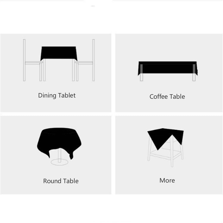 Square Lattice Embroidered Tablecloth Pure Color Cotton Linen Tassel Rectangular Coffee Table Mat