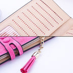 Women Umbrella Wallet Long Zipper Wallet — Pink