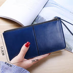 Women Zip Wallet Long Clutch Multi Card Holder Wallet Wrist Wallet — Red