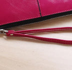 Women Zip Wallet Long Clutch Multi Card Holder Wallet Wrist Wallet — Purple