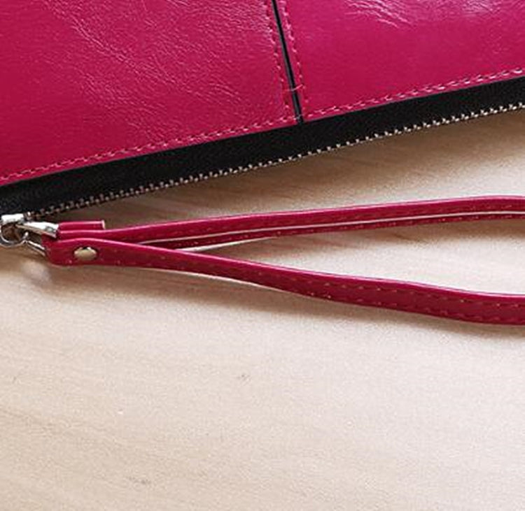 Women Zip Wallet Long Clutch Multi Card Holder Wallet Wrist Wallet — Purple
