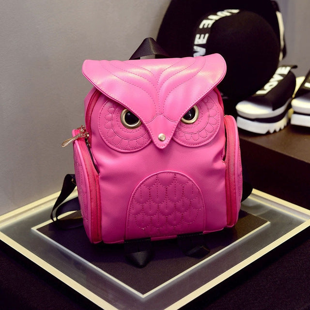 Owl Pattern Shoulder Bag Female PU Personality Backpack — view 9