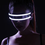 LED Glasses Luminous Party Classic Toys for Dance DJ Party Mask Costumes Props Gloves — Red glow