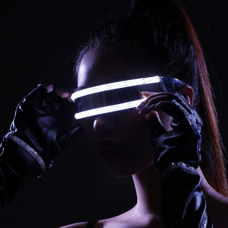 LED Glasses Luminous Party Classic Toys for Dance DJ Party Mask Costumes Props Gloves — Green glow