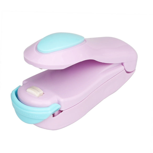 Portable Mini Heat Sealing Machine Packing Plastic Bag Impulse Sealer — Pink
