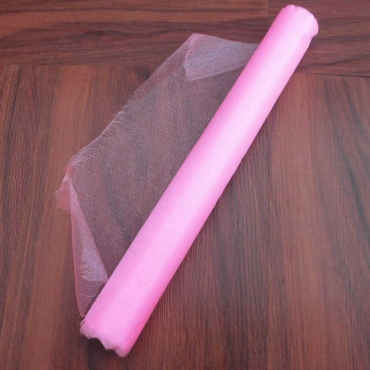 3pcs Tulle Roll Crystal Fabric Organza Tulle Roll Spool Decoration for Wedding Birthday Party, Size:2.5mx48cm — Rose Red