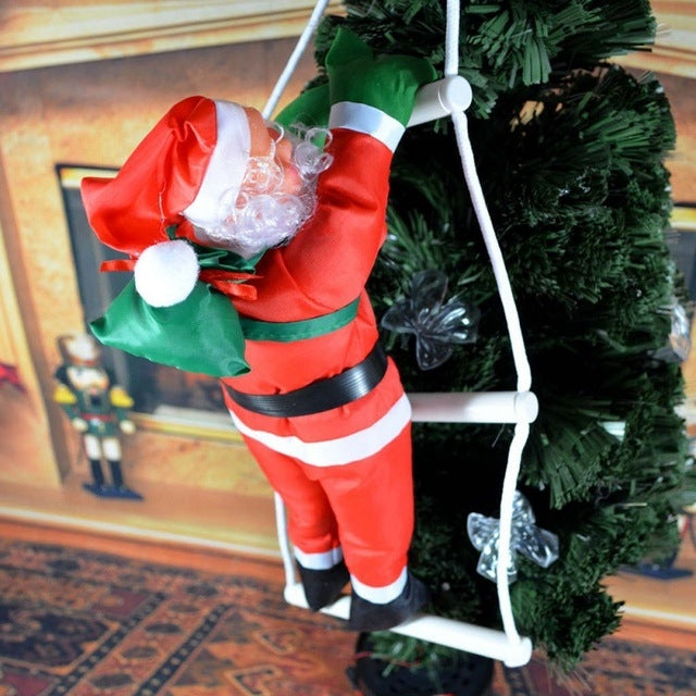 Christmas Pendant Ladder Santa Claus Doll Tree New Year Ornaments — 25cm 1 person