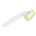 Kitchen Plastic Long Handle Cleaning Brush Automatic Adding Liquid Brush Removable Sponge Brush