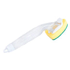 Kitchen Plastic Long Handle Cleaning Brush Automatic Adding Liquid Brush Removable Sponge Brush