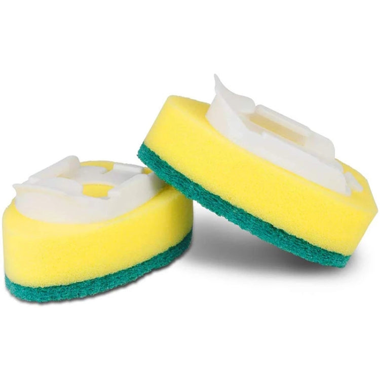 Kitchen Plastic Long Handle Cleaning Brush Automatic Adding Liquid Brush Removable Sponge Brush — With 1PCS head
