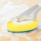 Kitchen Plastic Long Handle Cleaning Brush Automatic Adding Liquid Brush Removable Sponge Brush — view 5