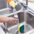 Kitchen Plastic Long Handle Cleaning Brush Automatic Adding Liquid Brush Removable Sponge Brush — view 6