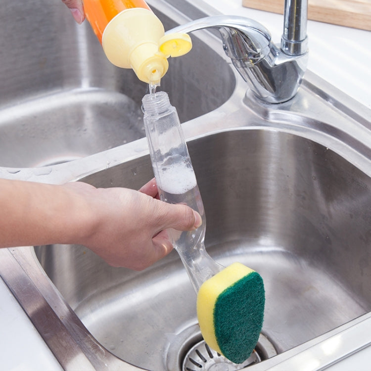 Kitchen Plastic Long Handle Cleaning Brush Automatic Adding Liquid Brush Removable Sponge Brush — view 6