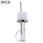 5 PCS Glass Bottle Stopper Stainless Steel Oil Stopper Silicone Stopper