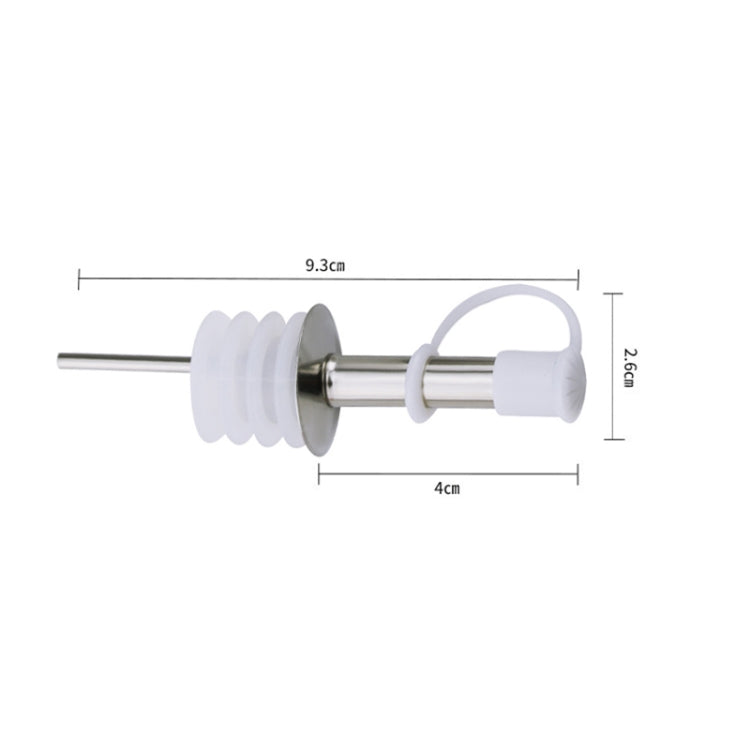 5 PCS Glass Bottle Stopper Stainless Steel Oil Stopper Silicone Stopper — White Hat Straight Mouth