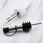 5 PCS Glass Bottle Stopper Stainless Steel Oil Stopper Silicone Stopper — Black Hat Straight Mouth
