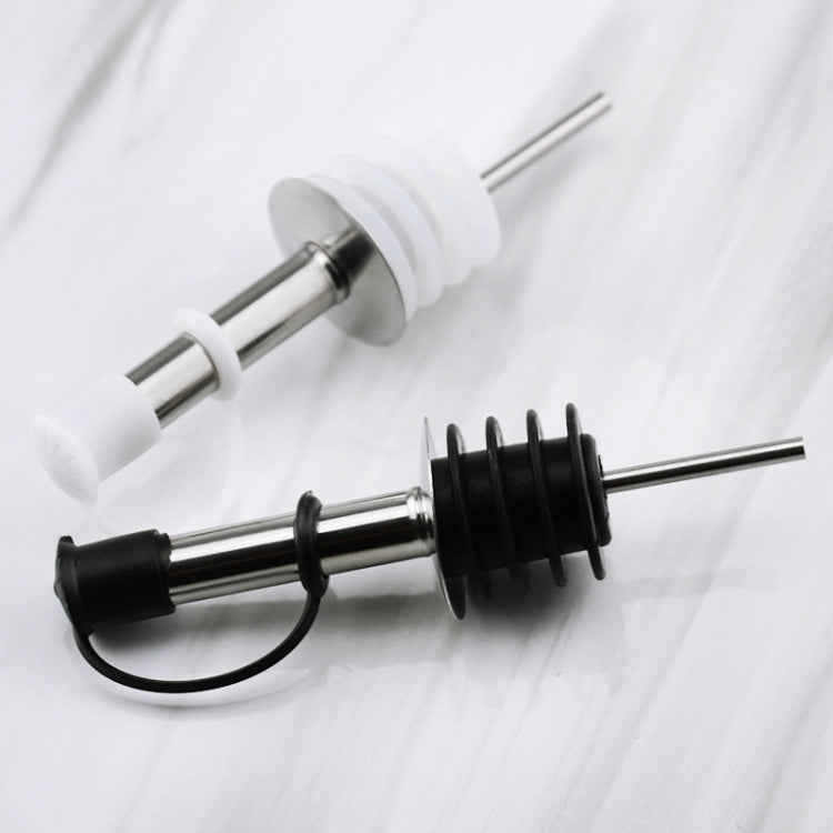 5 PCS Glass Bottle Stopper Stainless Steel Oil Stopper Silicone Stopper — Black Hat Straight Mouth