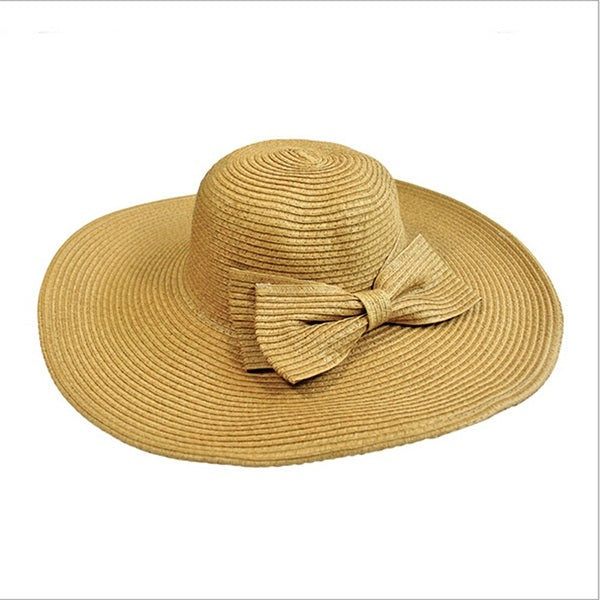 Girls Large Wide Brim Vintage Floppy Summer Beach Sports Cap Straw Hat Summer Travel Hat — view 6